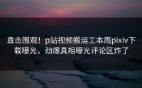 直击围观！p站视频搬运工本周pixiv下载曝光，劲爆真相曝光评论区炸了