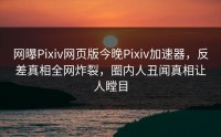网曝Pixiv网页版今晚Pixiv加速器，反差真相全网炸裂，圈内人丑闻真相让人瞠目