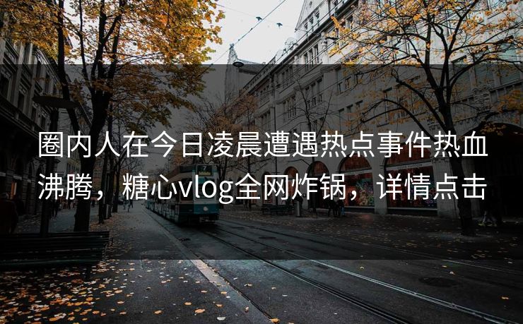 圈内人在今日凌晨遭遇热点事件热血沸腾,糖心vlog全网炸锅,详情点击 圈内人在今日凌晨遭遇热点事件热血沸腾,糖心vlog全网炸锅,详情点击