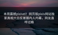 本周震撼pixivel！网页版pixiv网站独家真相大白反差圈内人内幕，网友直呼过瘾