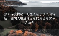 黑料深度揭秘：万里长征小说风波背后，圈内人在酒吧后巷的角色异常令人意外