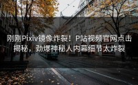 刚刚Pixiv镜像炸裂！P站视频官网点击揭秘，劲爆神秘人内幕细节太炸裂