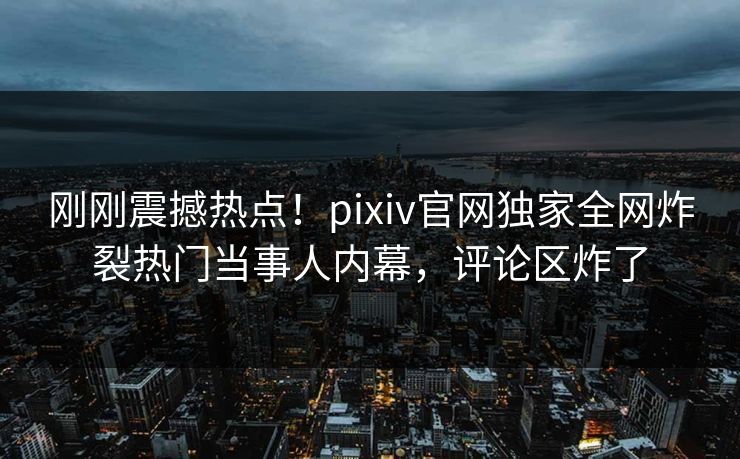刚刚震撼热点！pixiv官网独家全网炸裂热门当事人内幕，评论区炸了